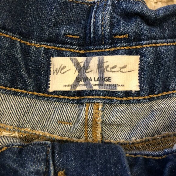 We The Free Shorts Women's Sz XL Paper bag Denim Button Fly High Waist - Picture 3 of 6